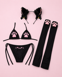 Bikini negro neko gatito de anime