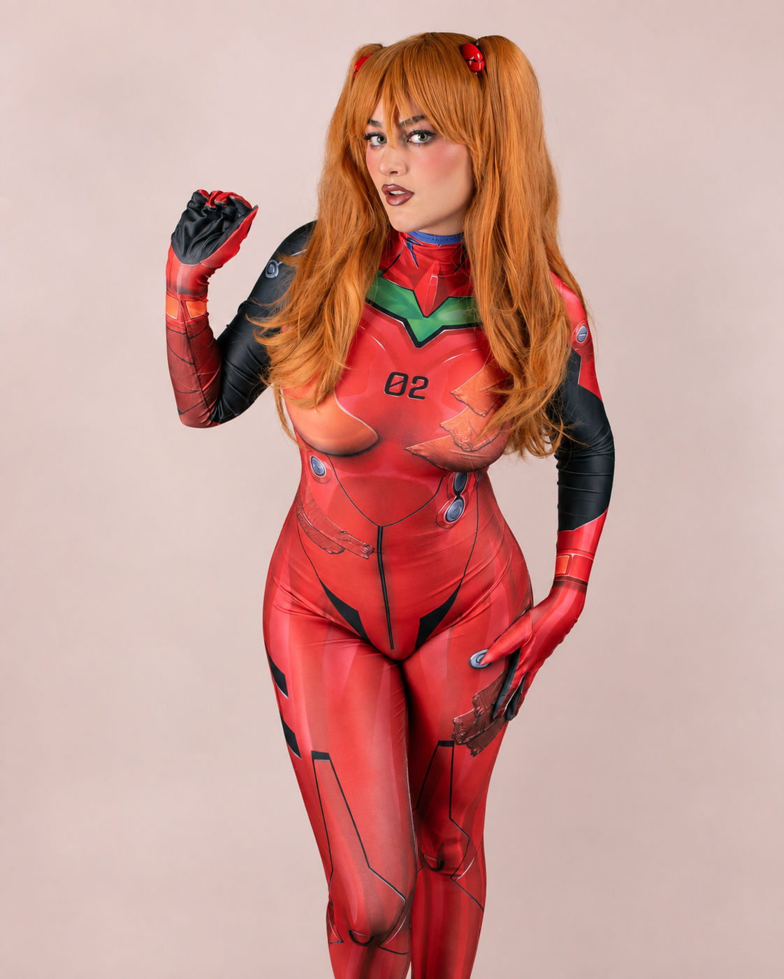 Cosplay Asuka de Evangelion para disfraz de anime