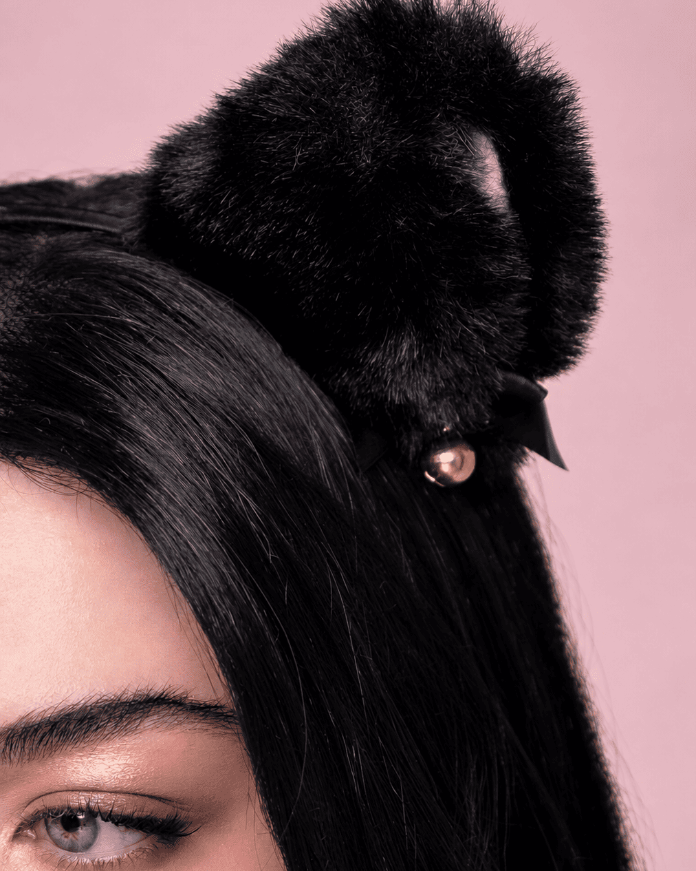 Orejas de gatito negro para cosplay