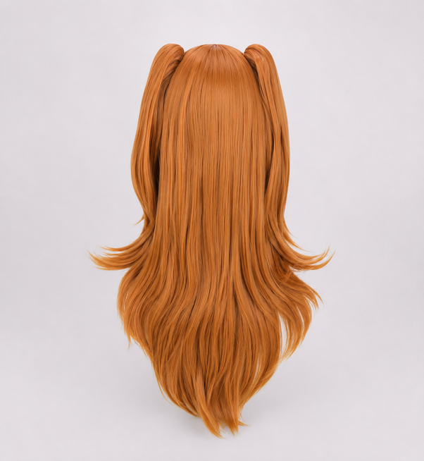Peluca cosplay Asuka naranja para disfraz